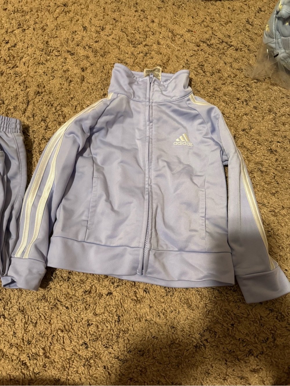 adidas Lavender Track Jacket with White Stripes